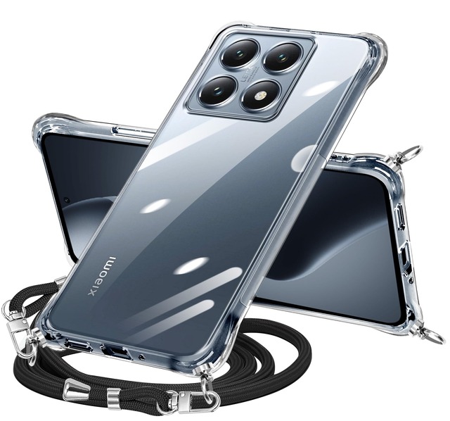 NISIILNG Xiaomi 14T Pro 用 ケース クリア ショルダー シャオミ 14t pro カバー 肩掛け 耐衝撃