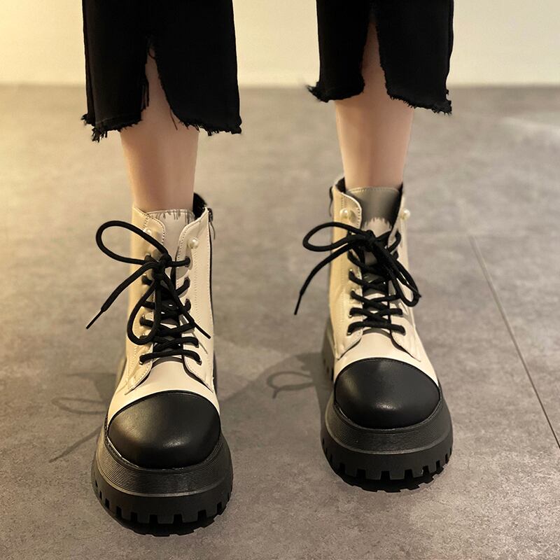 スタイルブーツスプリングオータムショート レース 靴 シューズ 春物 秋物 レースアップ 部族の婦人靴68305265831