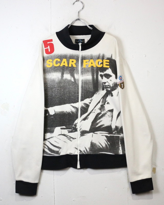 【Caka act2】90's “SCARFACE” Design Loose Zip Up Sweat Jacket