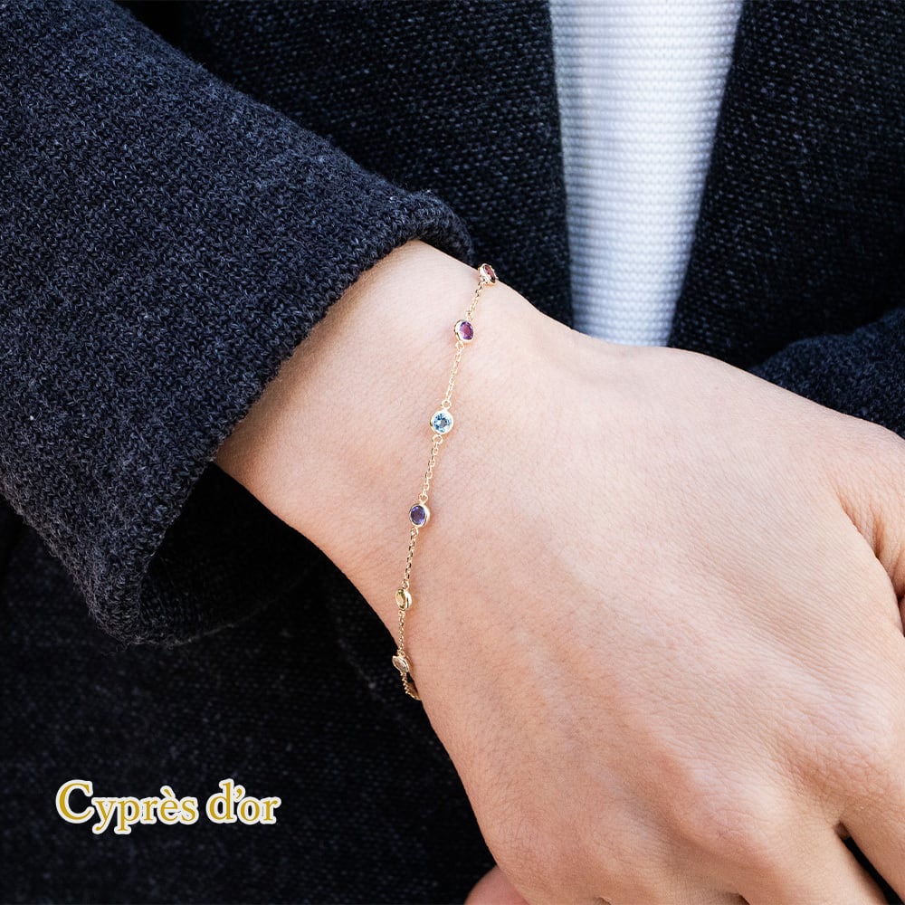 送料無料】K10 ブレスレット ガーネット スイスブルートパーズ