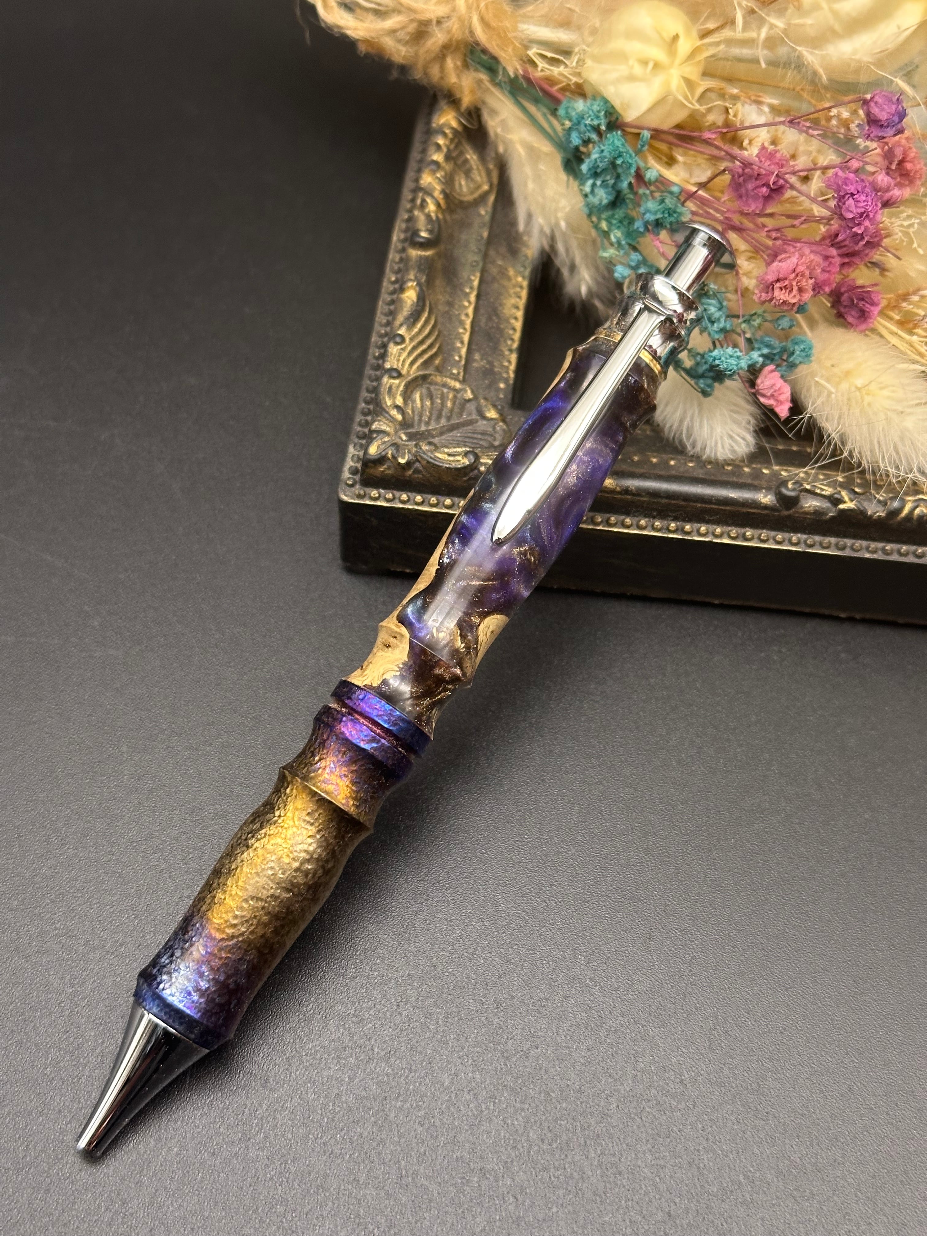 花梨(瘤)/ツイスト消しゴム(ステンレス) | Flamberg