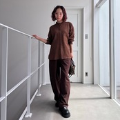 スウェット裏毛コクーンPT/ブラウン