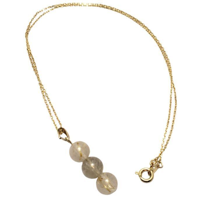 ルチルクォーツ ネックレス パワーストーン 天然石 金運 ネックレス アクセサリー ペンダントトップ お守り 金運グッズ 金 チェーン ゴールド 女性 プレゼント 誕生日プレゼント ギフト 金運アップ グッズ 送料無料