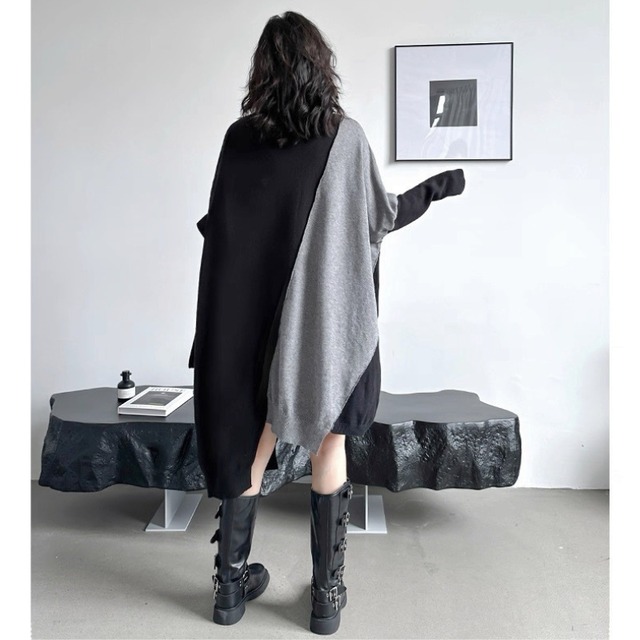 Asymmetric color block one piece【4color】 C1633