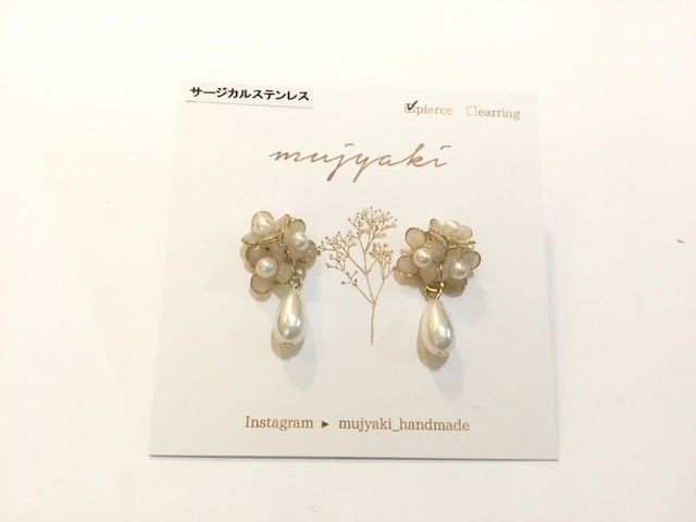 mujyaki 小花とパールのピアス