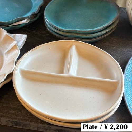 MASHIKO Kinari Lunch Plate, Mashiko Ware, Kinari, Divided, Breakfast, Single Plate, Western-Style, Microwave and Dishwasher Safe