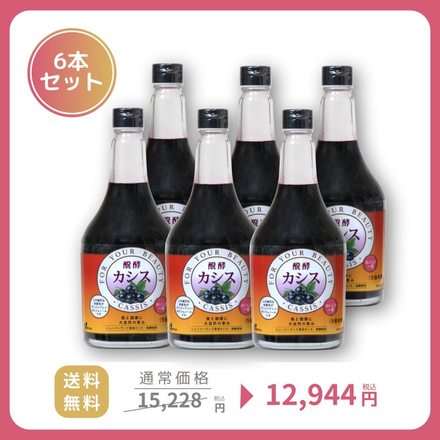 【初売りSALE】醗酵カシス（飲料／5倍希釈）565mL×6本セット｜ ジャフマック