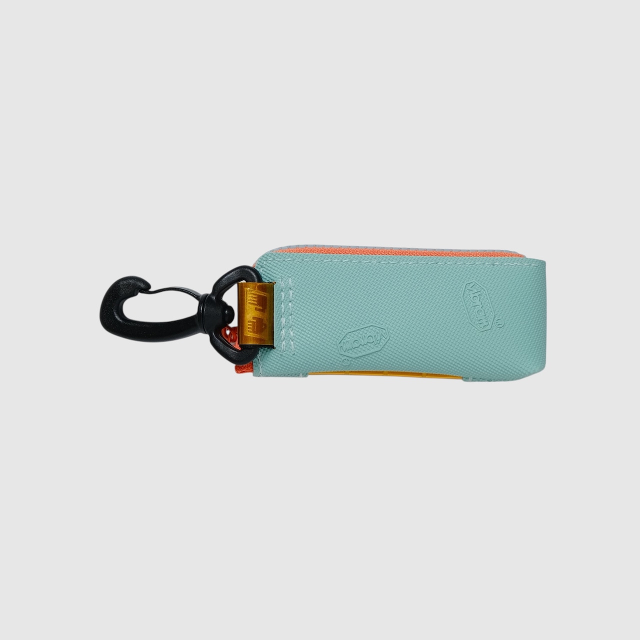 vibram light case (mint×orange) with blue glowing zip