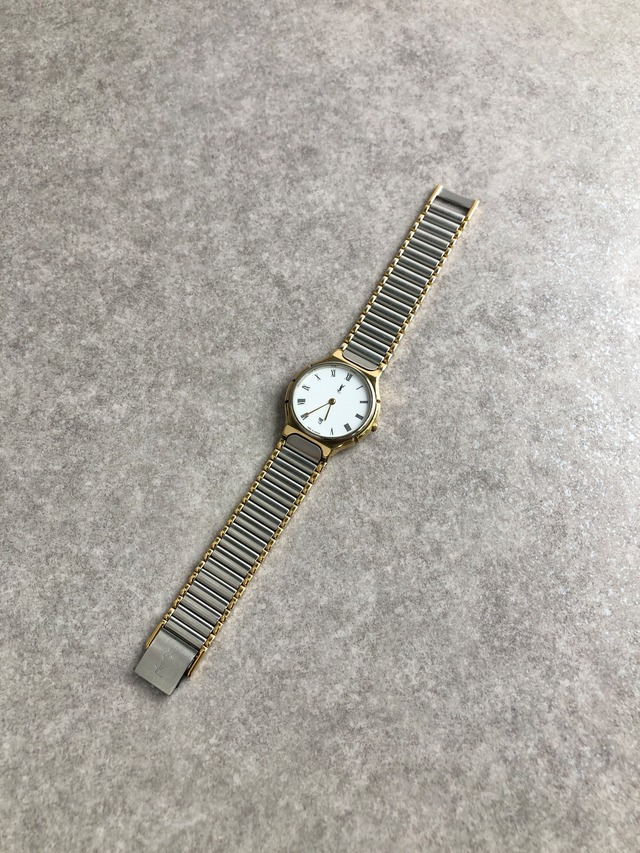 Yves Saint Laurent イヴ・サンローラン 腕時計 ゴールド シルバー ローマ YSL ステンレススチール クォーツ 291842 vintage ヴィンテージ オールド jav7in