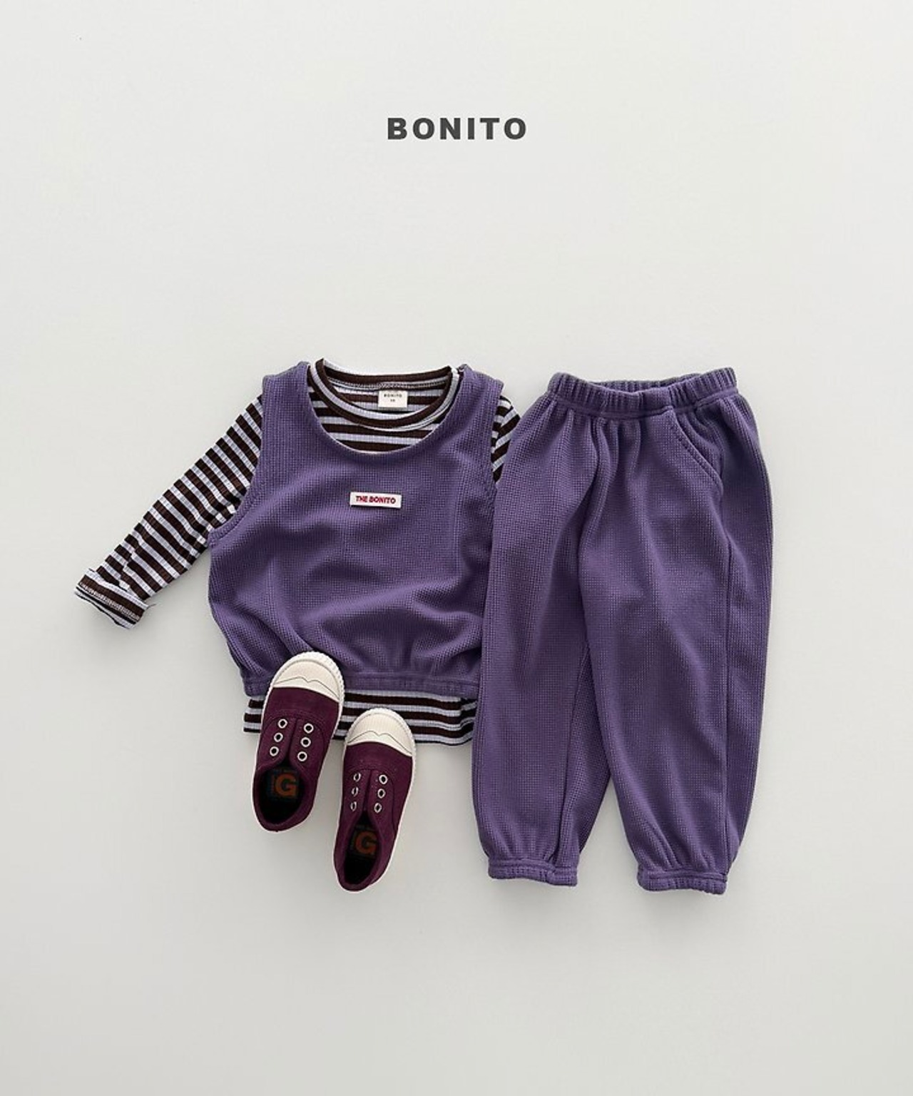 韓国子供服 / BONITO / 26Autumn / シュガーカラーリブTシャツ / 秋服 *12M~JM *