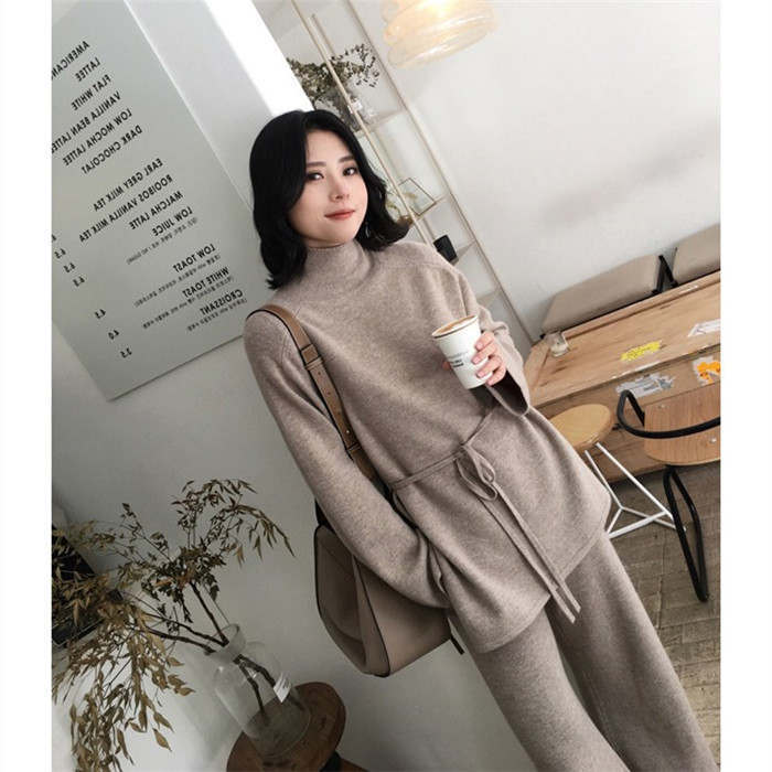 セットアップ ニット ガウチョパンツ パンツドレス 2点セット ニット