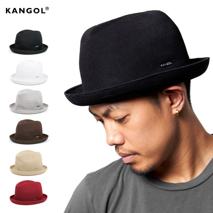 KANGOL　中折れハット　メッシュ素材　Black　Lサイズ