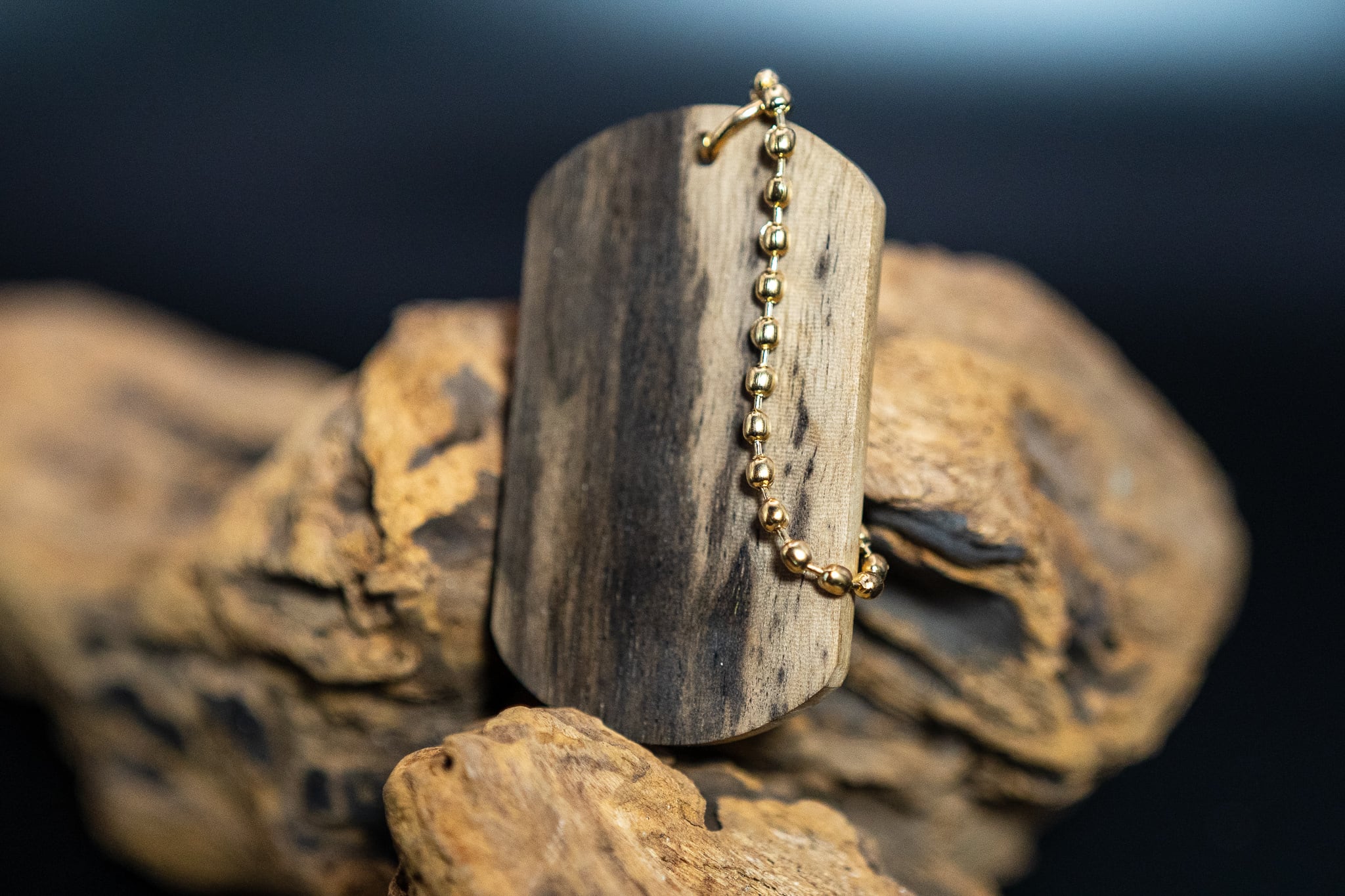 【魅惑の黒い紋様】 黒柿 ドッグタグ