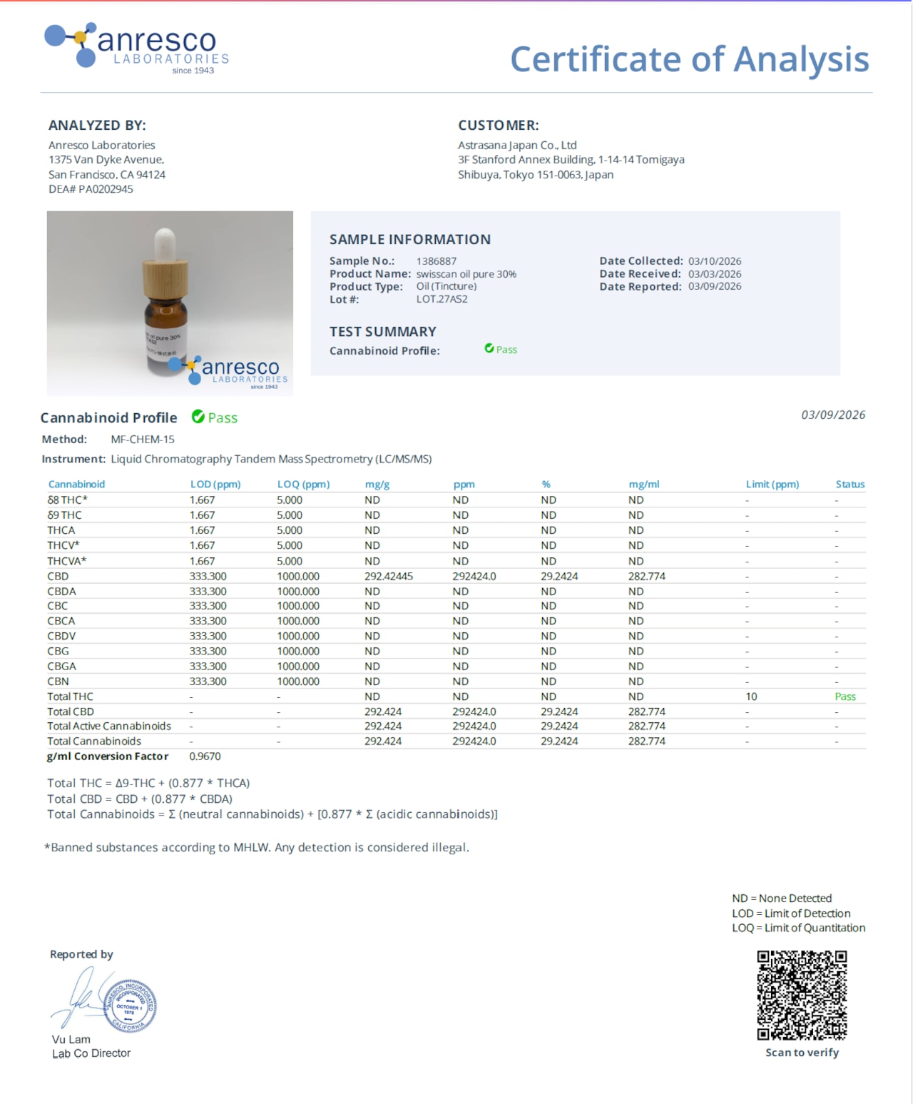 PURE CBDオイル30% 10mL|CBD 3,000mg