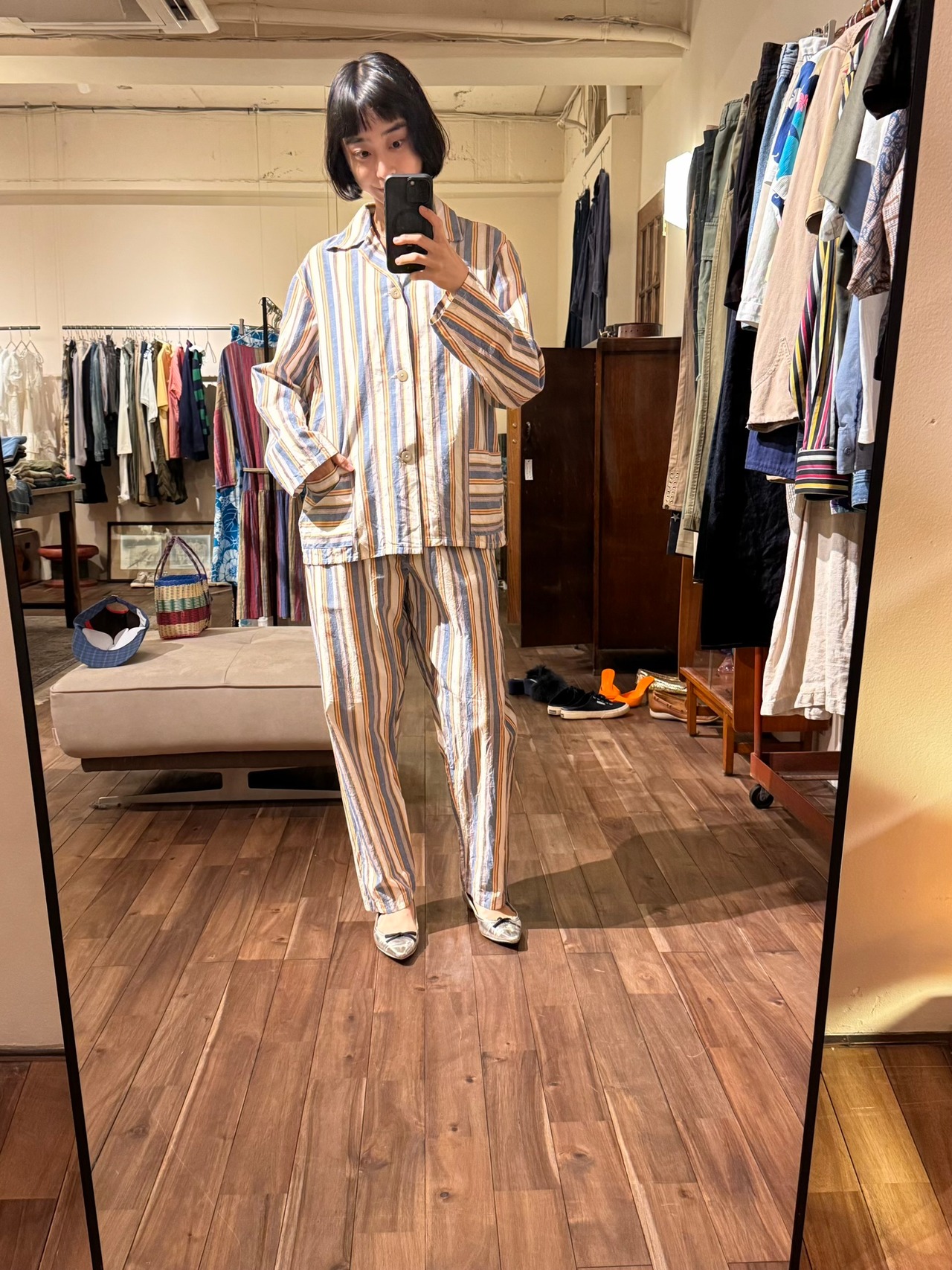 1970~80's DREIKLANG マルチカラーストライプレトロパンツ