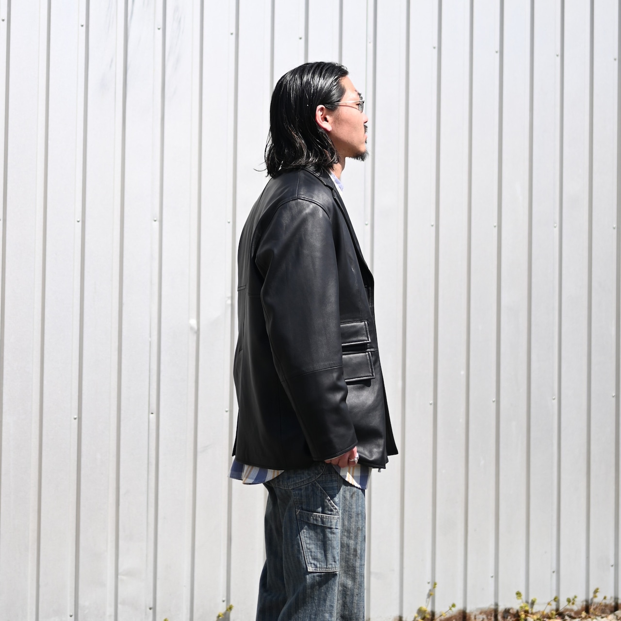 BOWBOW(バウワウ)UNIQUE POCKET CHECKED FLANNEL SHIRT AGED,FER GRITGEAR PANTS AGEDコーディネート