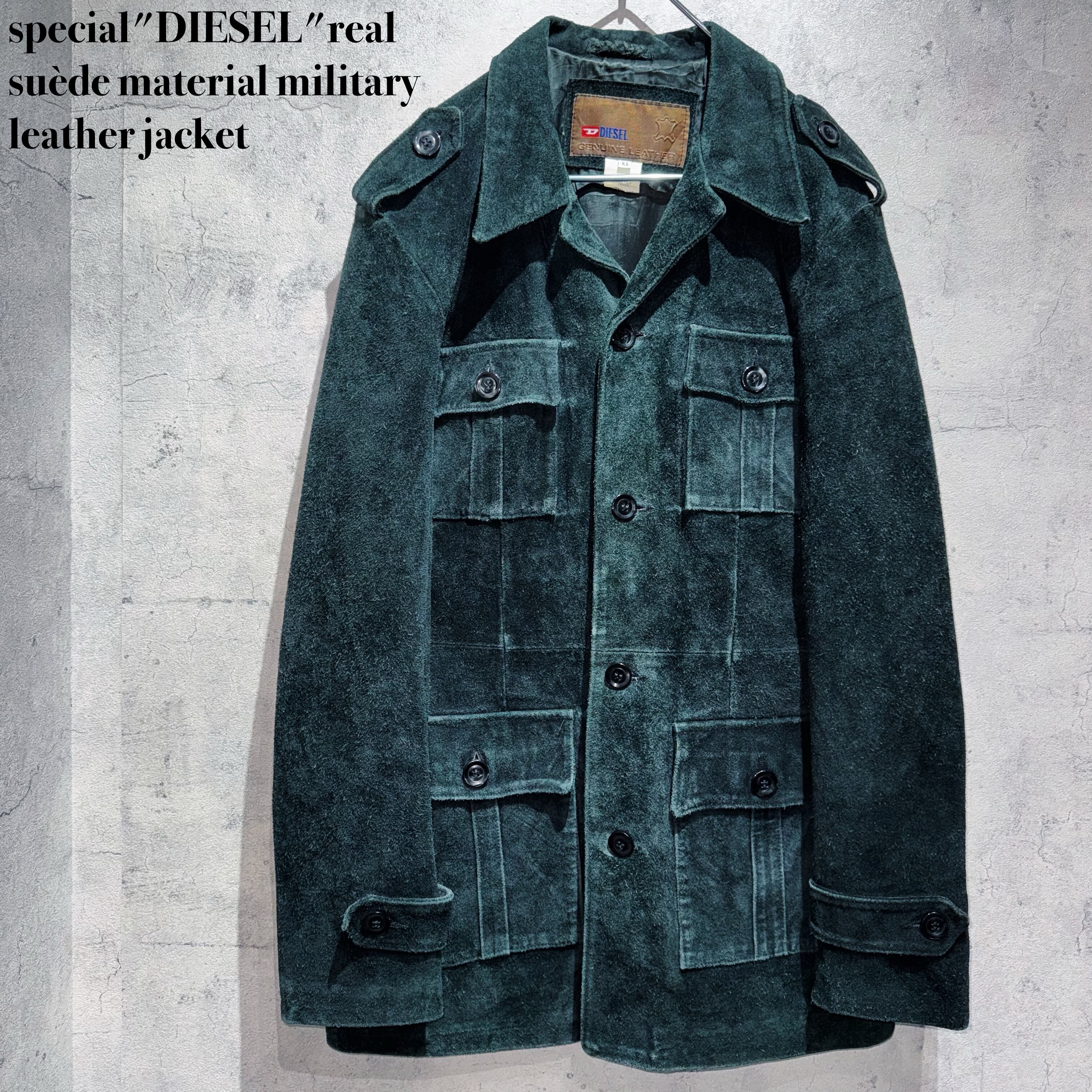 special"DIESEL"real suède material military leather jacket