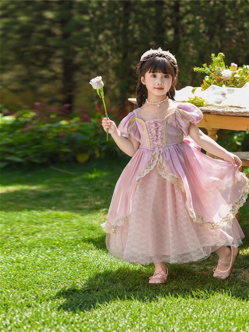 即納】ラプンツェル風豪華レースドレス [プリンセスドレス