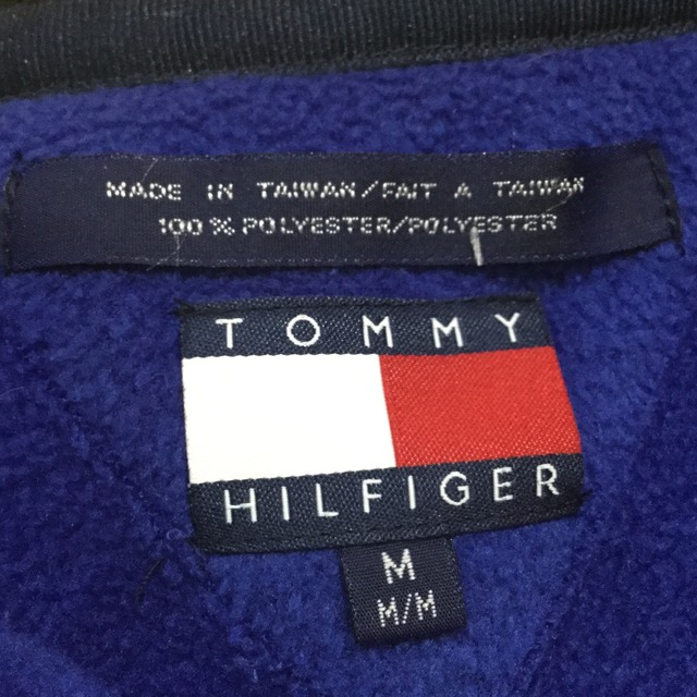 『送料無料』Tommy hilfiger ハーフジップフリース M 90s フラッグ 青