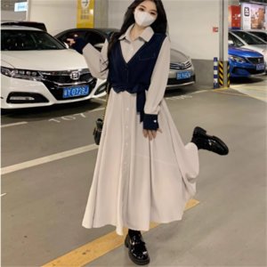 【送料無料】 ワンピース ロングワンピ ロング マキシ 長袖 Vネック Aライン フレア リボン 薄手生地 可愛い 大人可愛い きれいめ シンプル カジュアル シック コンサバ 華やか 大人 上品 おしゃれ お洒落 主役級 こなれ感 高見え 重ね着風 レイヤード 無地 春 秋 オールシーズン シーズンレス レディース 女性用 ママ 20代 30代 40代 デート お出かけ 女子会 お呼ばれ 休日 お茶会 授業参観 着回し 普段使い ファッション コーデ スタイル 楽ちん 体型カバー 定番 プチプラ