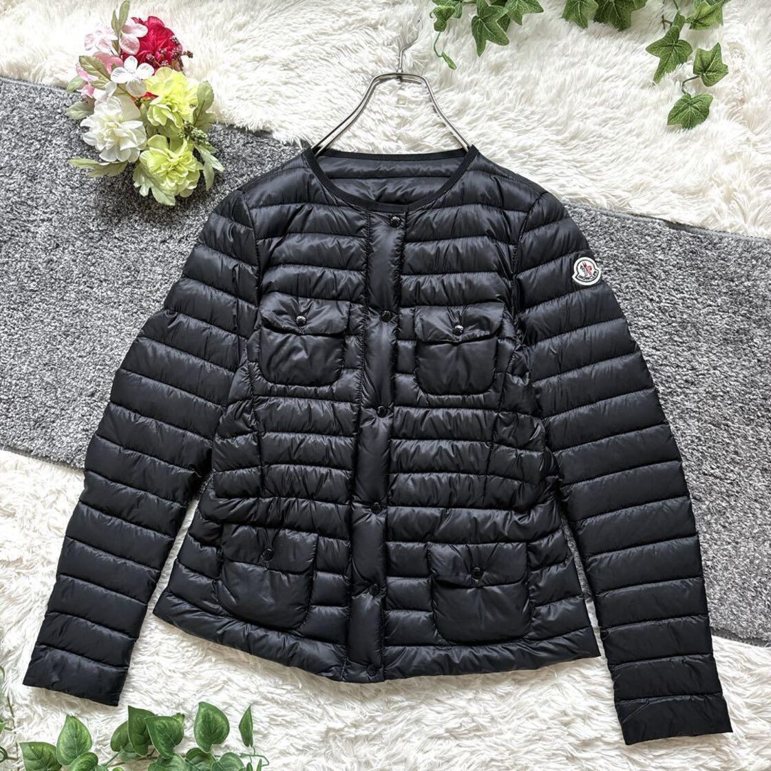 MONCLERライトダウンジャケット LEANDRA ブラック ノーカラー 0 | Pay ID 