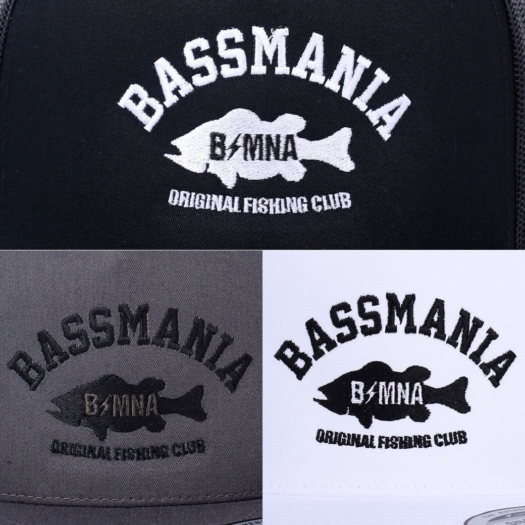 DeepRange by bassmania】アーチロゴ刺繍メッシュフラットビル