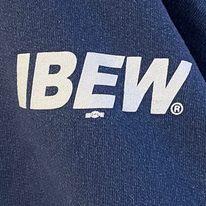【IBEW】ワンポイント ゆるだぼ 企業ロゴ プルオーバー オーバーサイズ パーカー USA古着