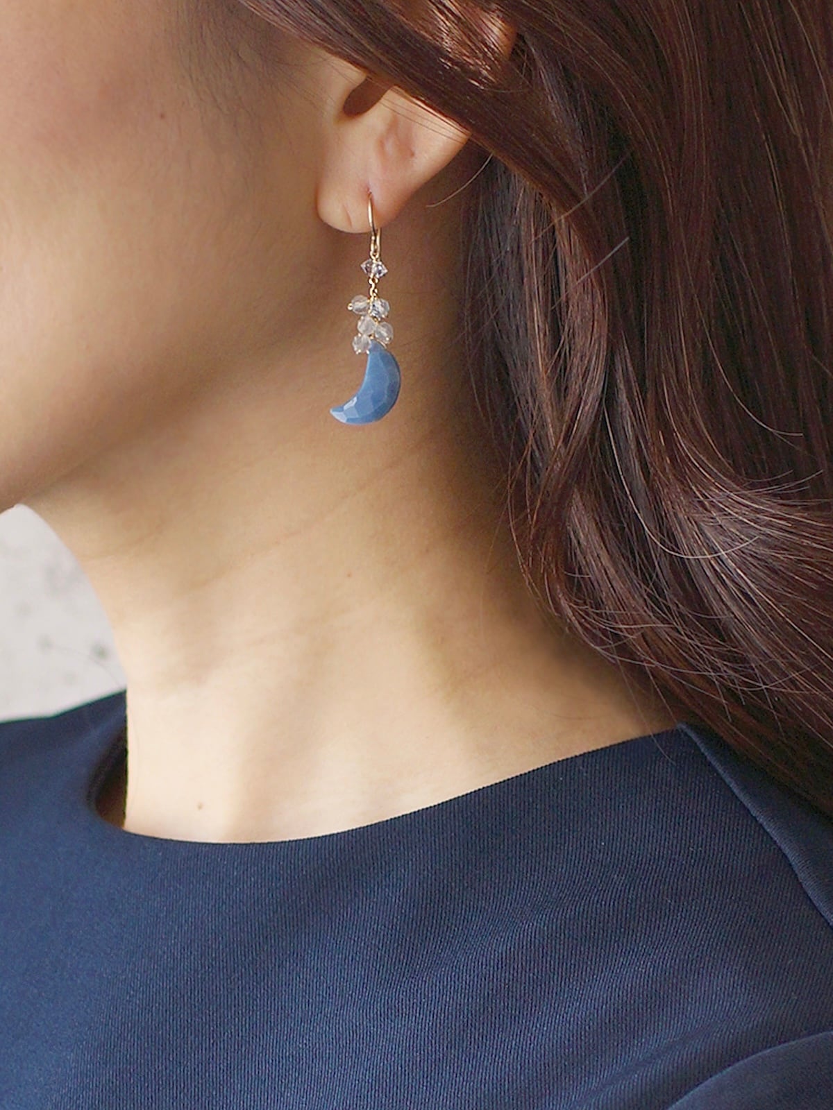 ブルーオパールの月のピアス | Ruan aree │ 心に潤いを。天然石