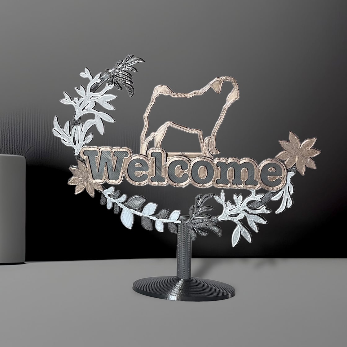 ハンドメイド 金属製 WELCOME 象のウェルカムボード オブジェ アート ハンドメイド 金属製 WELCOME 象のウェルカムボード オブジェ アート