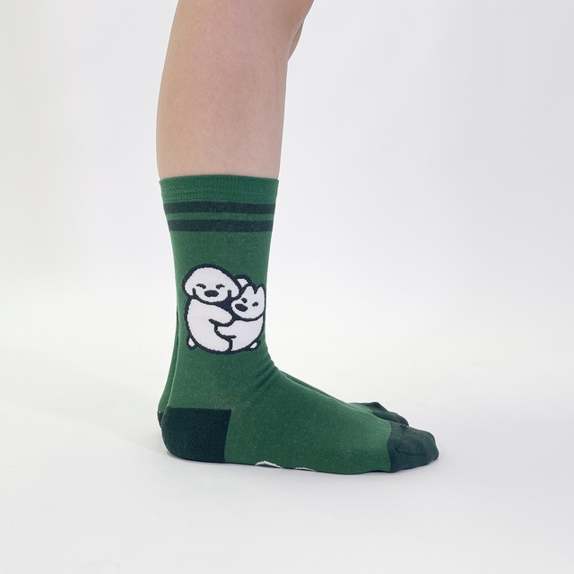 【matsui】SOCKS  ライン グリーン ソックス