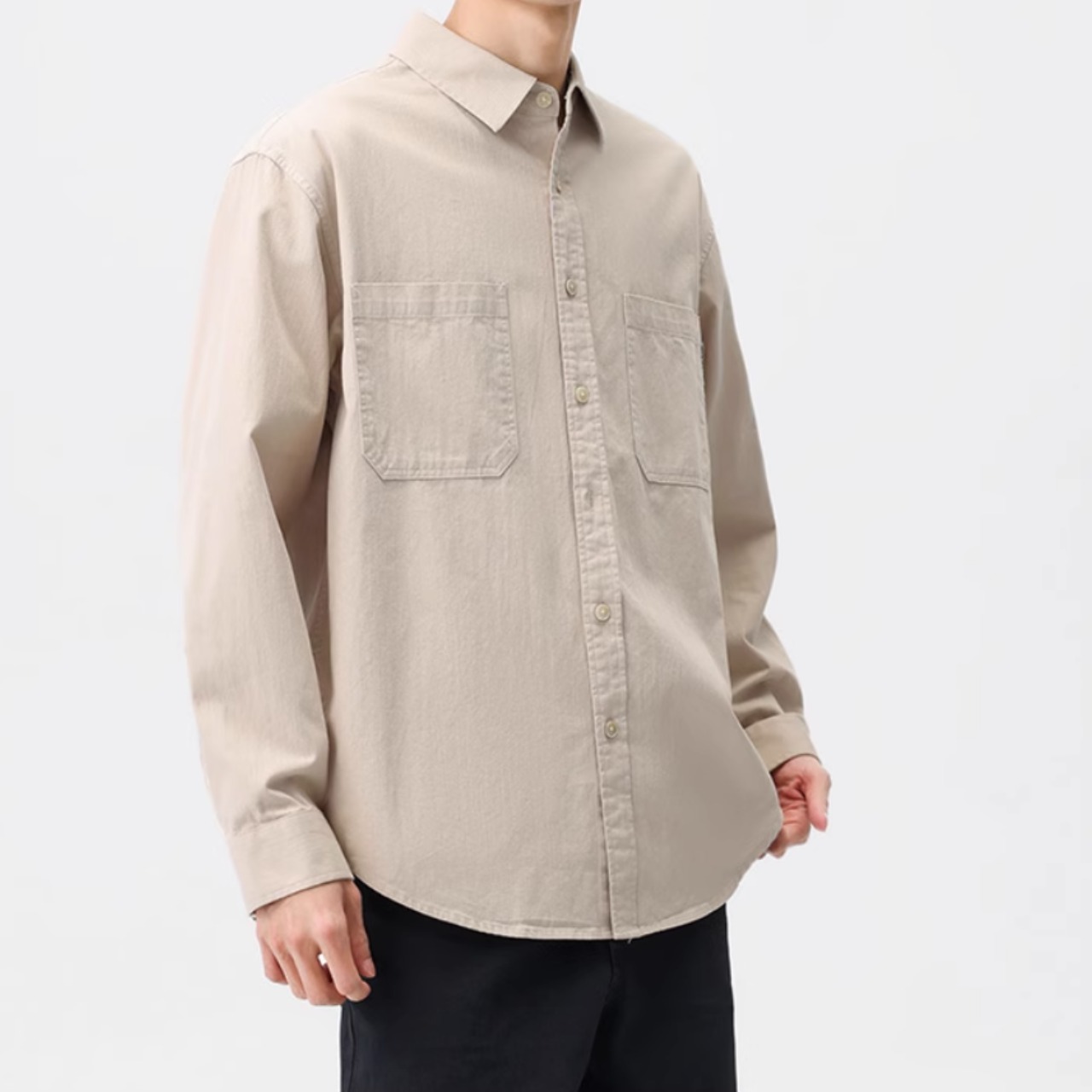 パッチポケット ゆったりシャツ af0371
