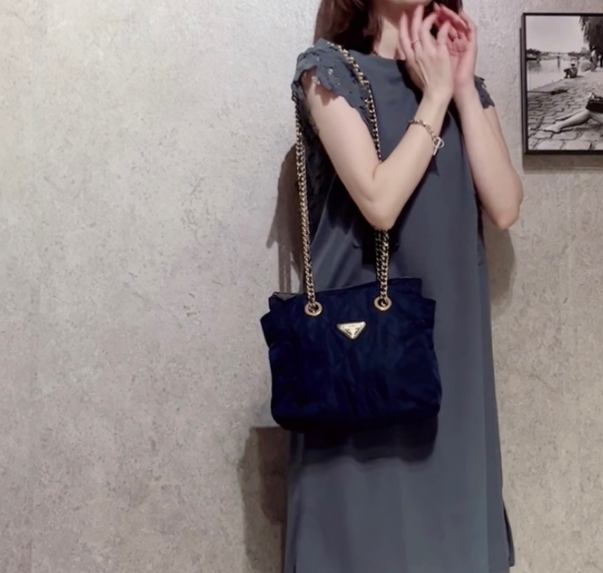 美品 プラダ PRADA 90年代ヴィンテージ 三角ロゴ レザー キャンバス 