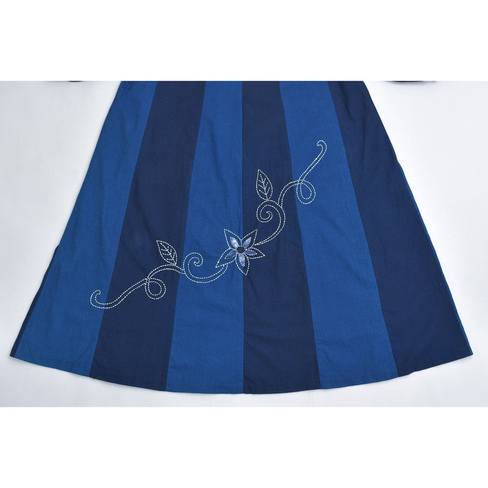90s Indigo ＆ Sashiko 本藍染め 刺し子 アップリケ パッチワーク 切替