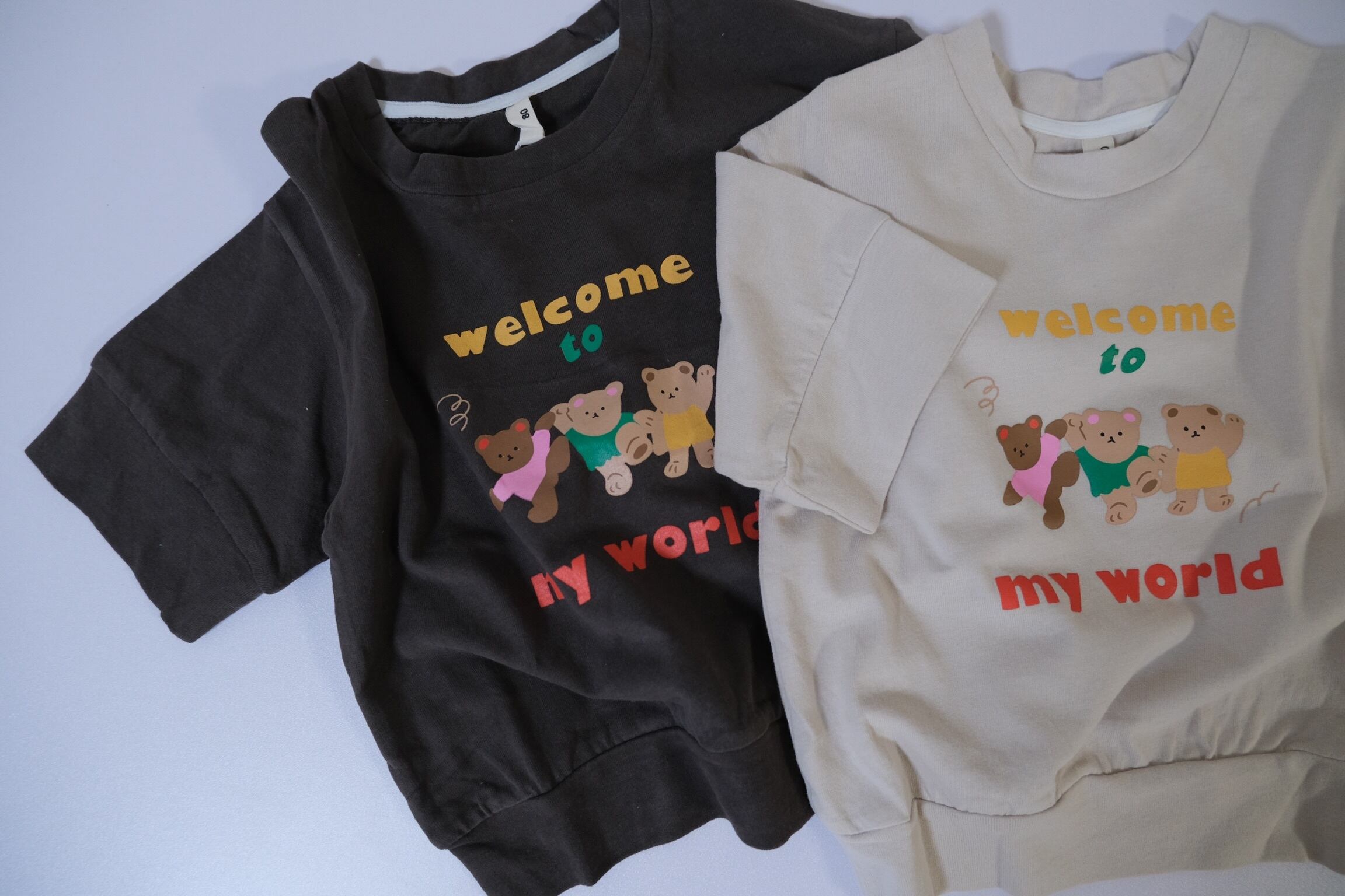 【即納】welcomeクマ3Tシャツ|海外子供服|韓国子供服