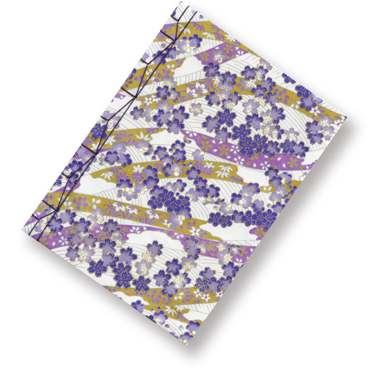 梅と桜 —White background with purple plums and cherry blossoms in