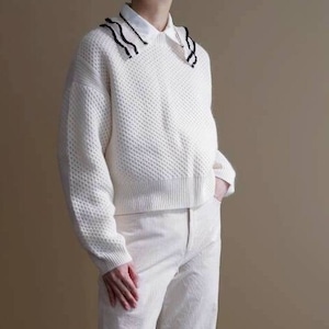 畔編みニット(ホワイト)