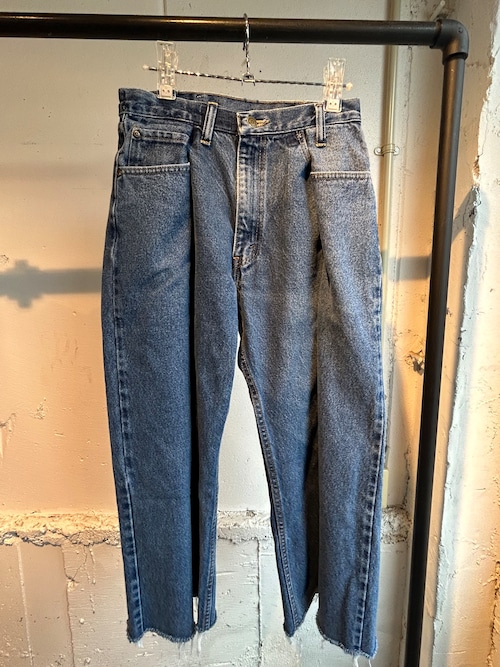 77circa  vertically cutback wide denim pants