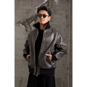 wp002_flight jacket_AVIO-Italian shoulder / natural×black