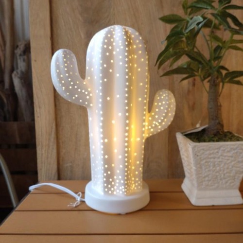 Dulton PORCELAIN CACTUS LIGHT MAT WHITE Lamp AccentLamp Atmosphere Interior　