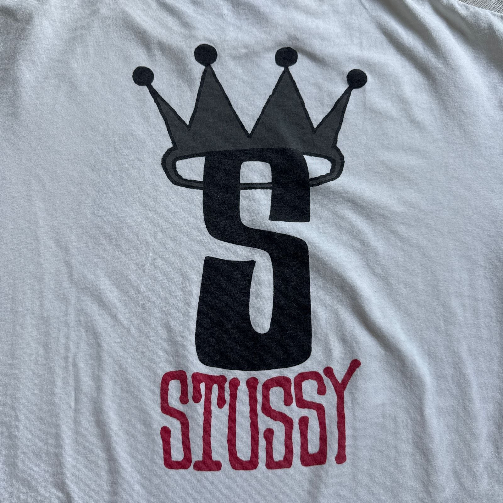 80s - 90s stussy 初期 黒タグ Crown S Logo クラウン ロゴ Tシャツ XL