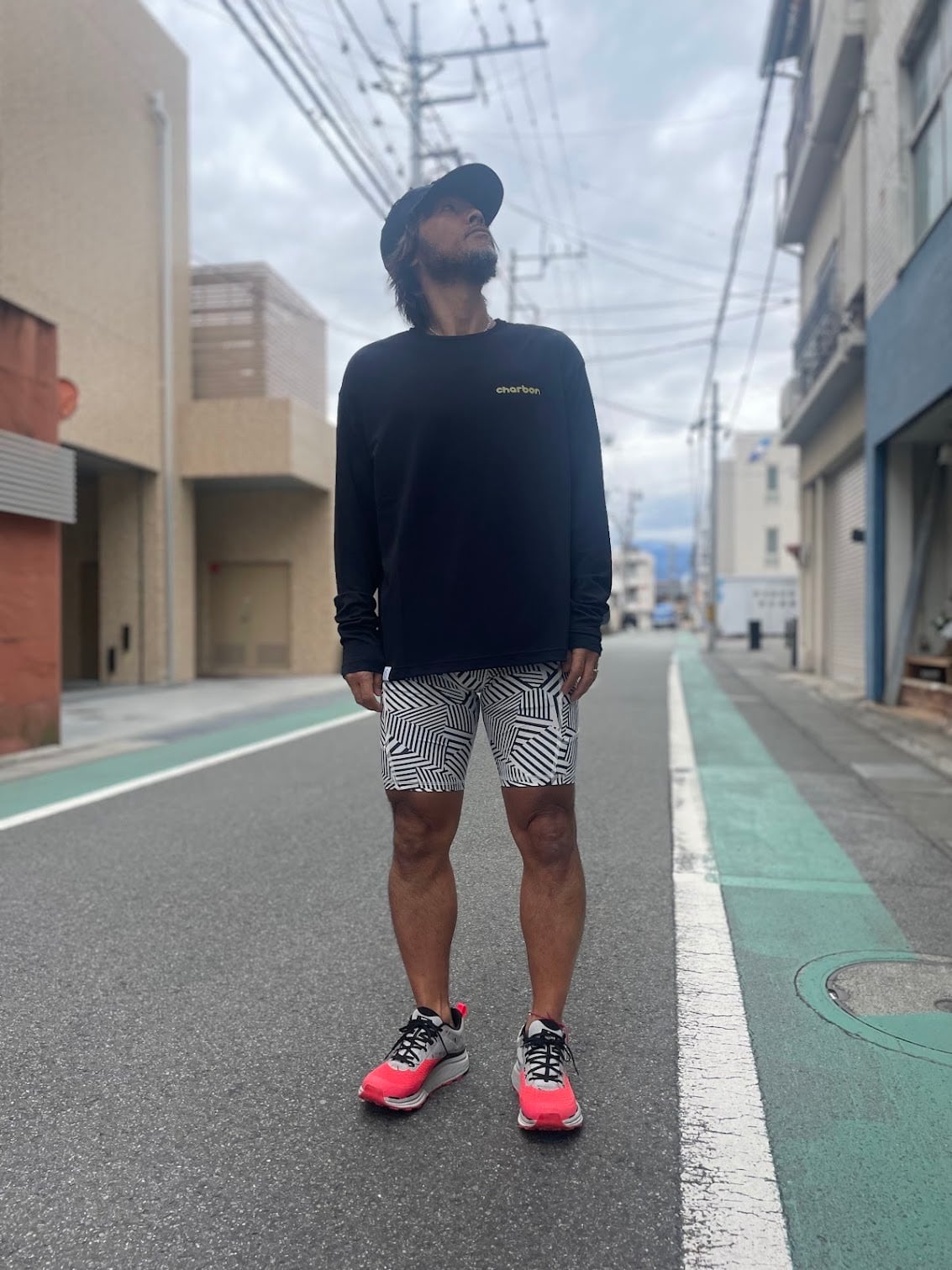 charbon / DRY SMOOTH LONG SLEEVE TEE（Dark Navy） | 道がまっすぐ