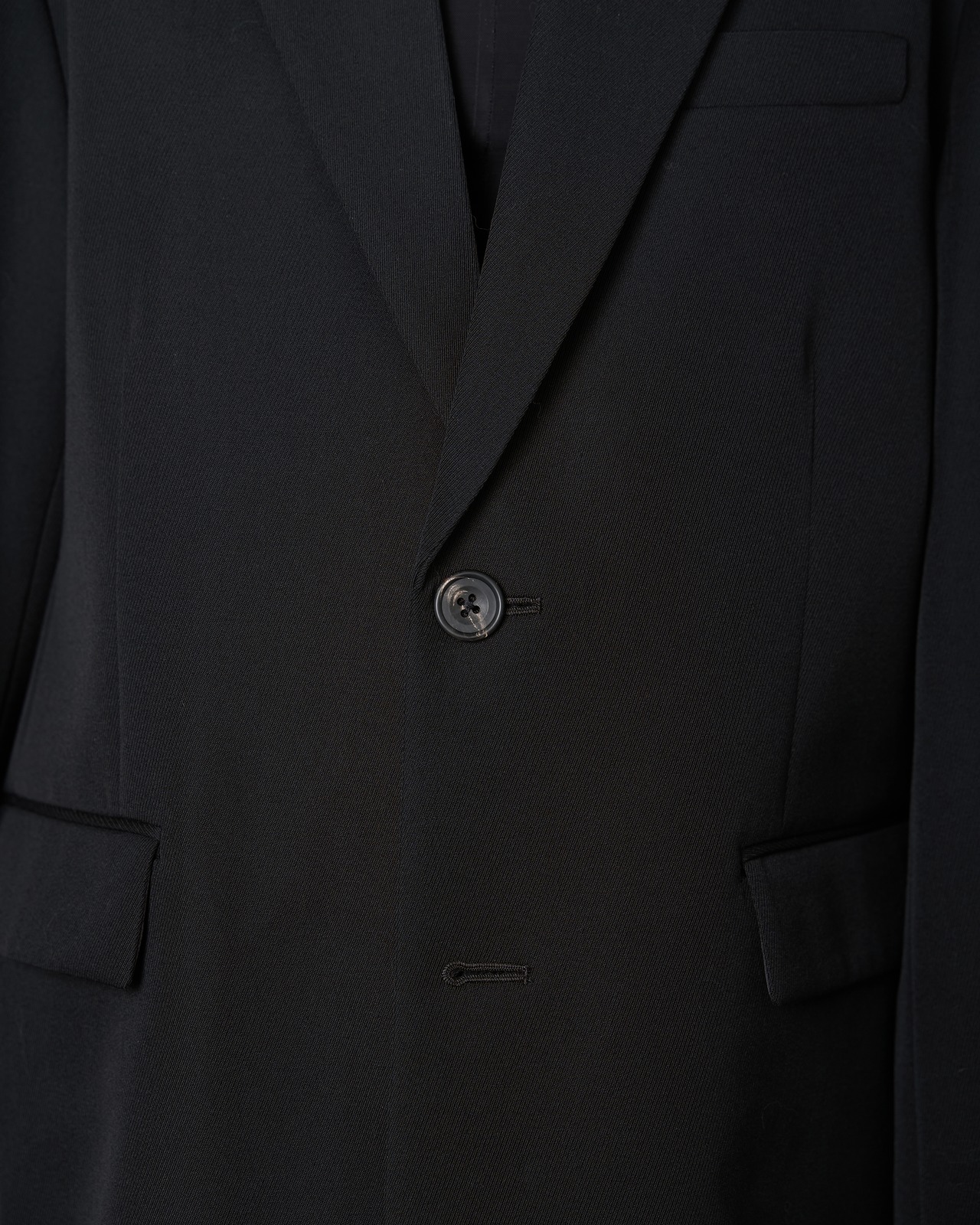 ssstein "WOOL KERSEY OVERSIZED SINGLE BREASTED JACKET〔BLACK〕"