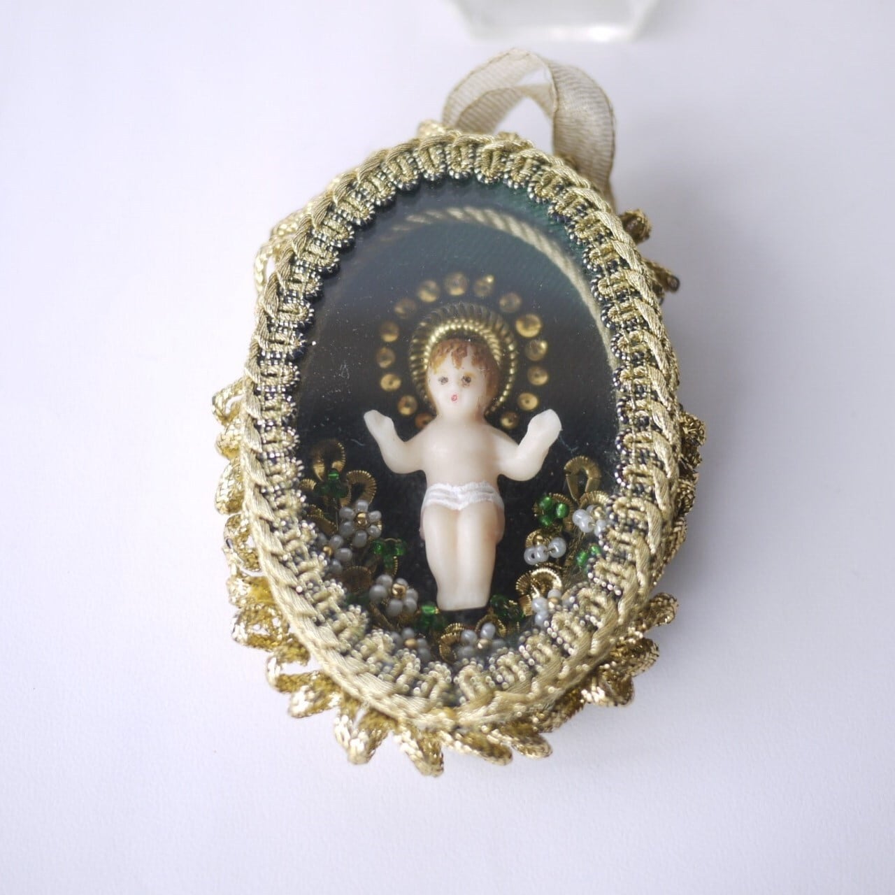 WachsFatschenkind 楕円ガラスケース クロスターアルバイテン