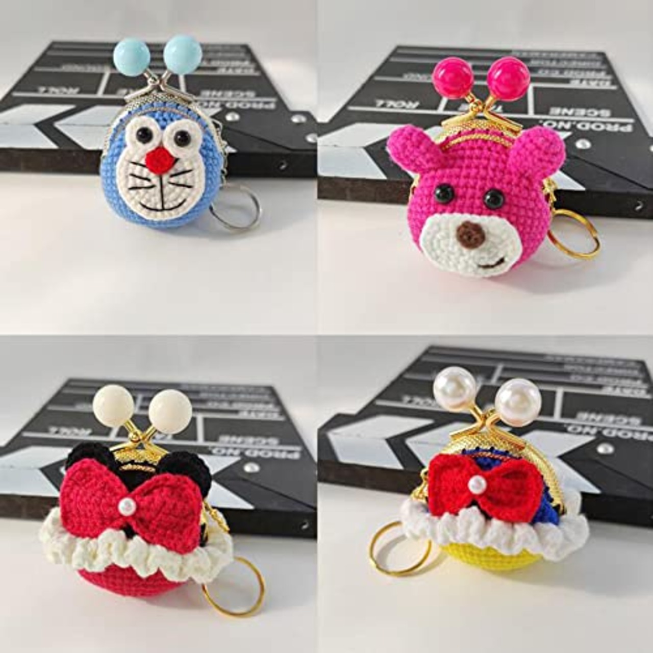 YFFSFDC がま口 口金 ミニサイズ かわいい バッグ 財布 パーツ 10色セット カラフル 手作り 素材 ちび 口金 (カラフル)