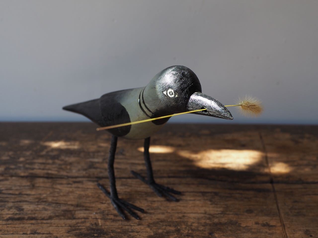 鳥形 置物  インド インドのカラス L | chahat online store