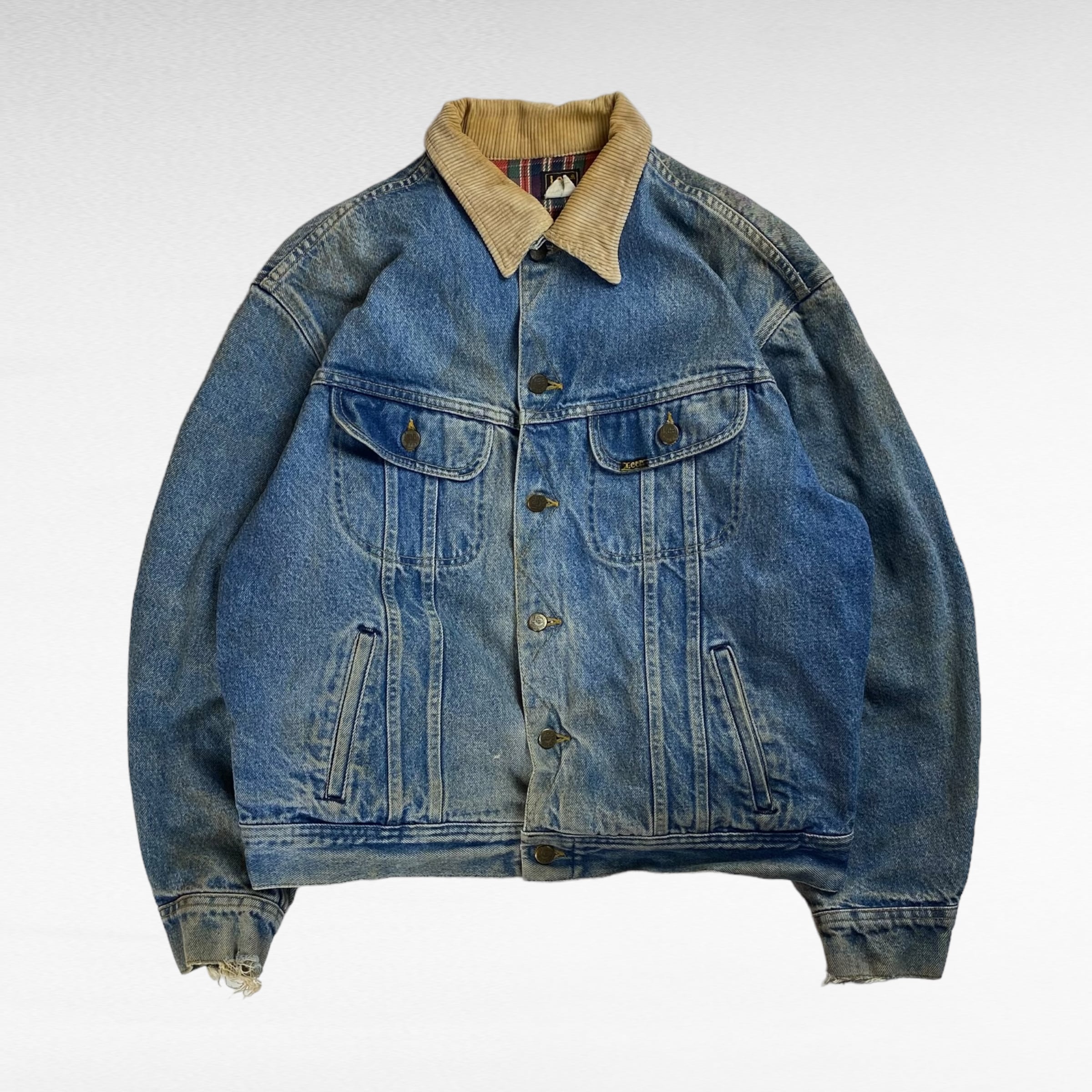 70's】【USA製】 リー L デニムジャケット 襟コーデュロイ 70's】【USA製】 リー L デニムジャケット 襟コーデュロイ