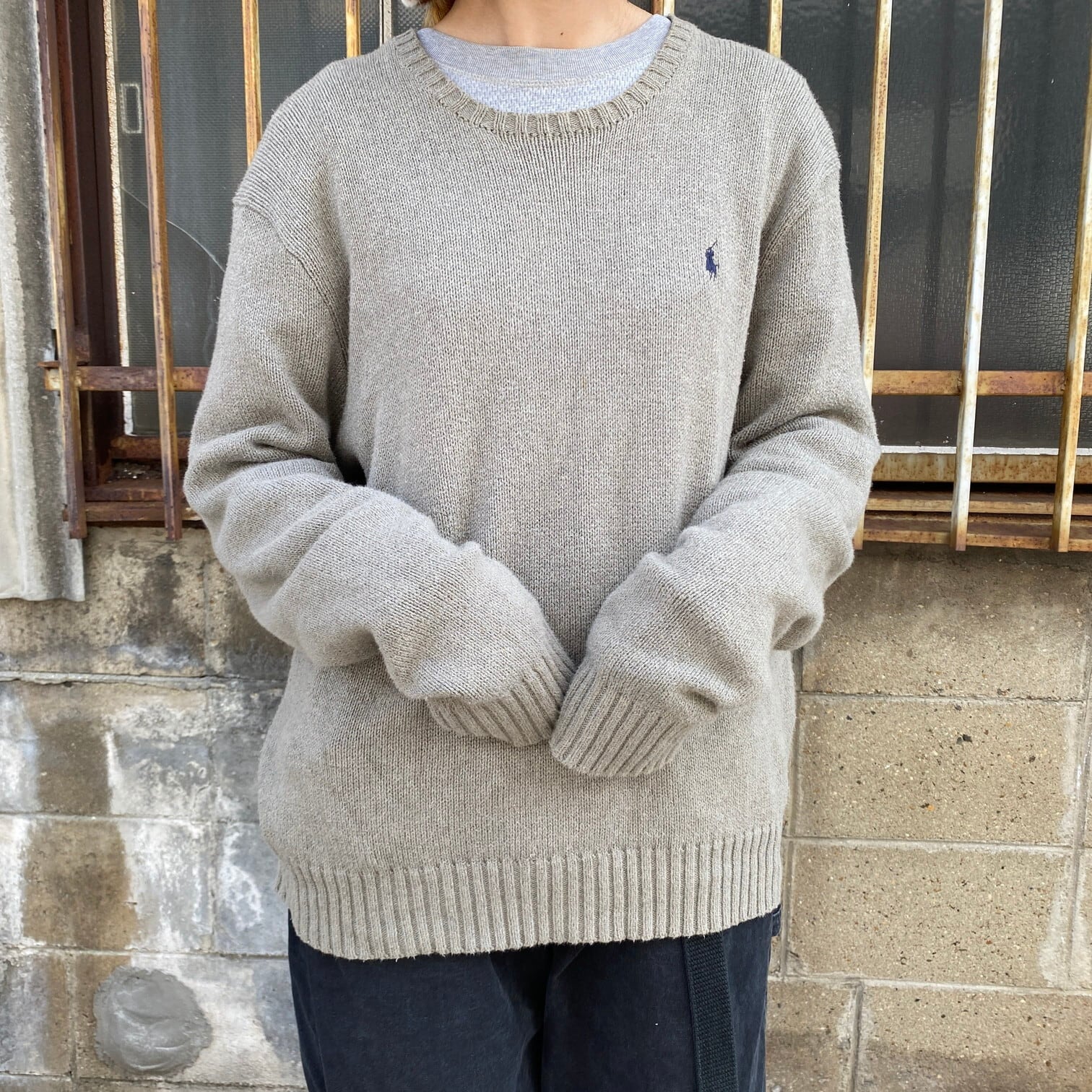 ポロバイラルフローレン　手編みセーター肩幅約43