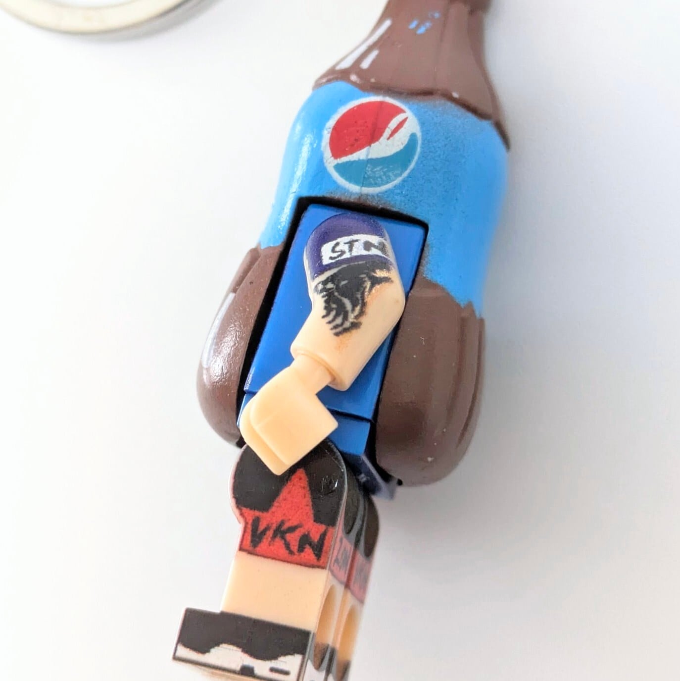 ★ブロックフィギュアキーホルダー★【 popsiくん!】pepsi / ペプシ〚アメリカン雑貨 アメトイ〛