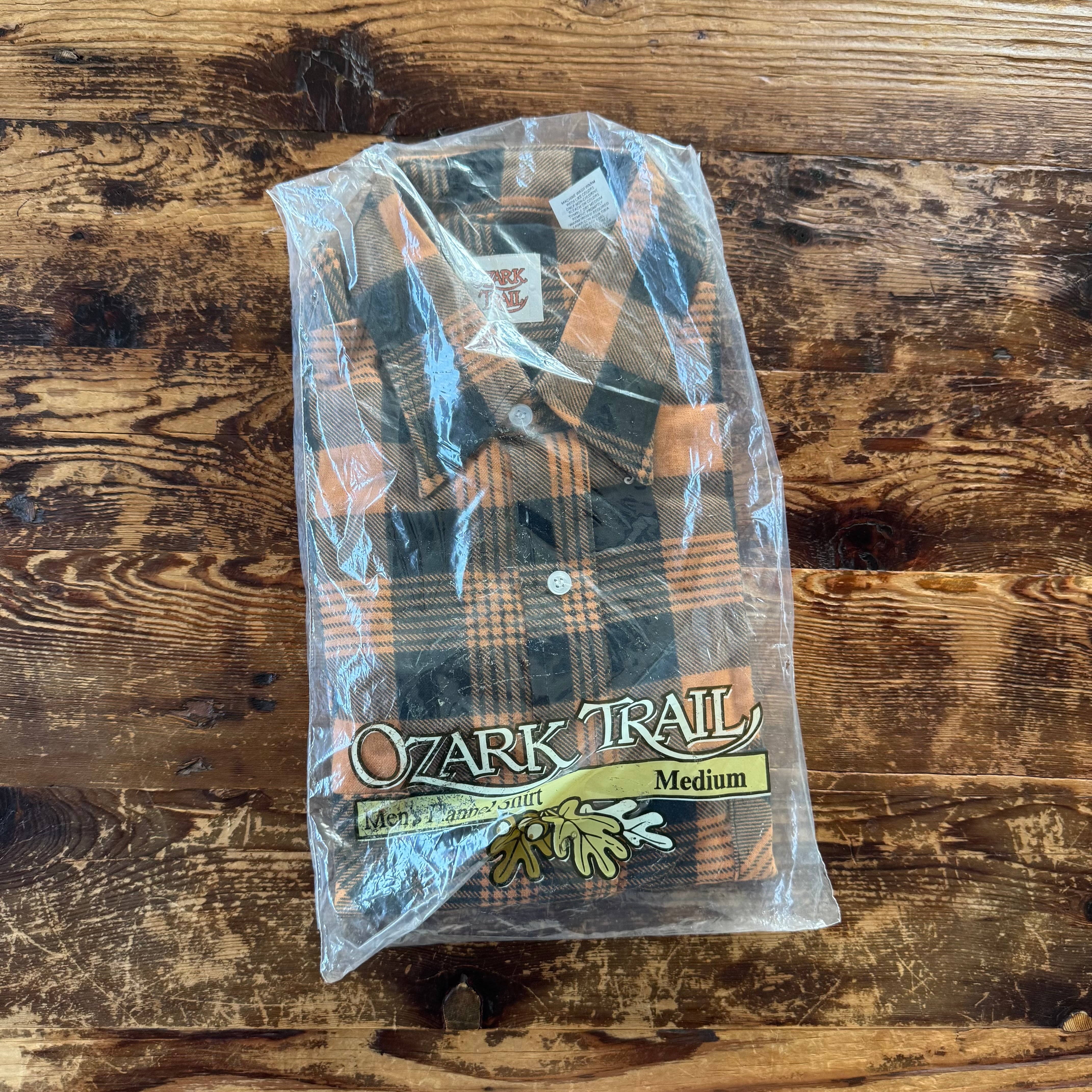 1980's Deadstock "Ozark Trail" Print-Flannel Shirt Black x Red / M