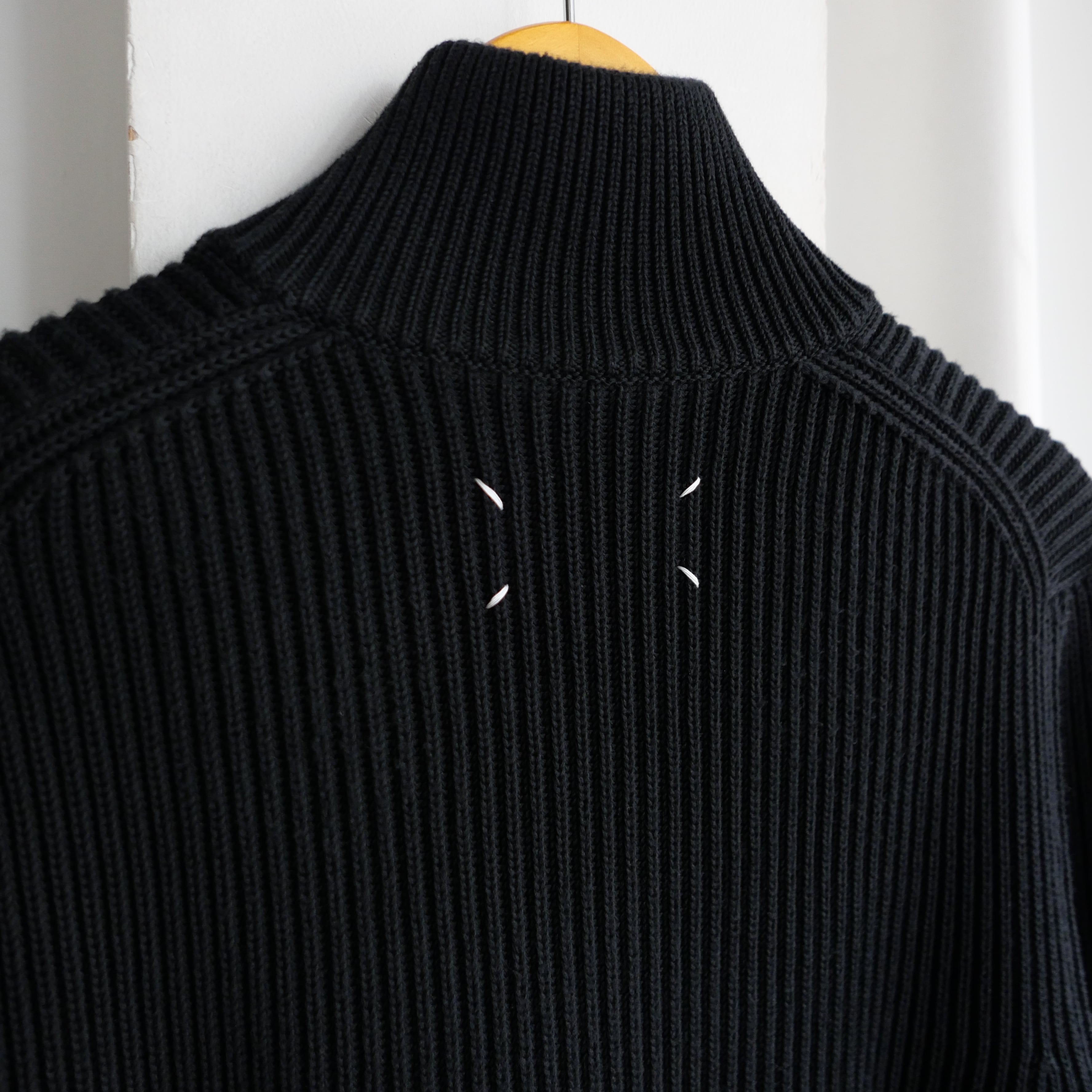 メゾンマルジェラ ドライバーズニット コットン Sサイズ 四つタグ ブラック Maison Margiela 19SS COTTON DRIVERS KNIT | safarionline